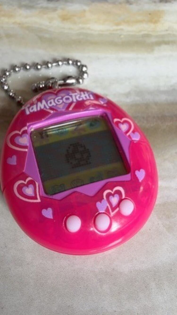 Vintage 2004 Bandai Tamagotchi Connection V1 Pink Hearts Tested Working